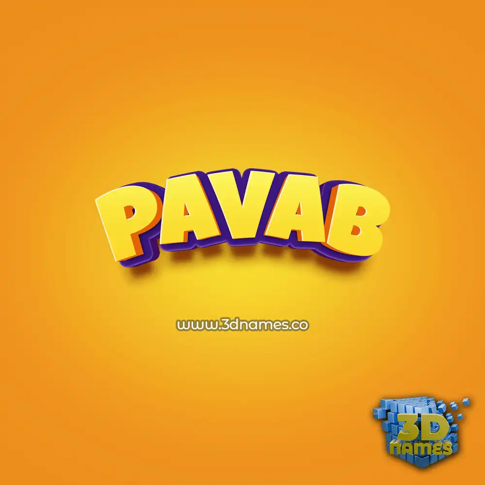 pavab in Orange Toon style - 3D name wallpaper pavab in Orange Toon style - 3D name wallpaper