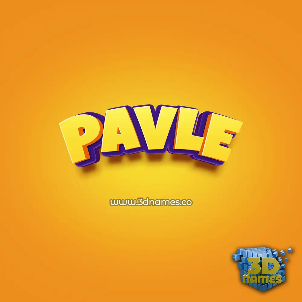 pavle in Orange Toon style - 3D name wallpaper
