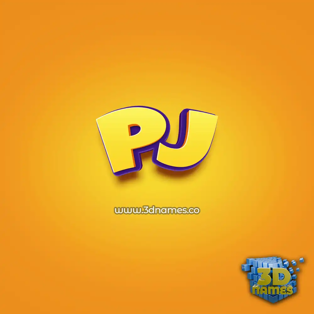 pj in Orange Toon style - 3D name wallpaper pj in Orange Toon style - 3D name wallpaper
