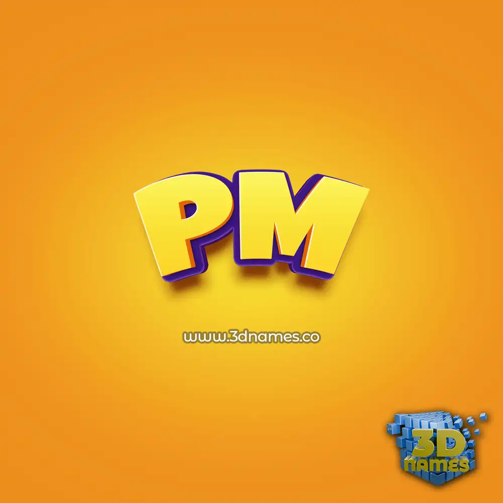 pm in Orange Toon style - 3D name wallpaper