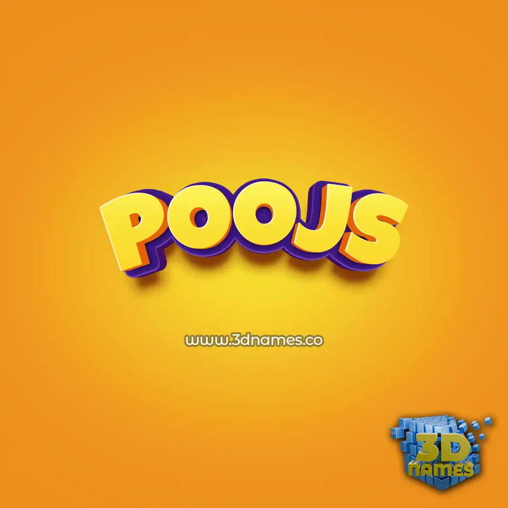 poojs in Orange Toon style - 3D name wallpaper poojs in Orange Toon style - 3D name wallpaper