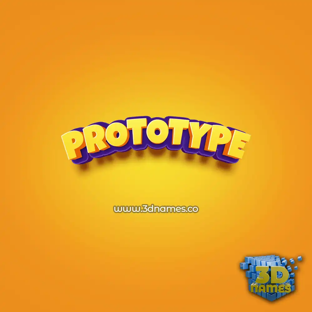 prototype in Orange Toon style - 3D name wallpaper