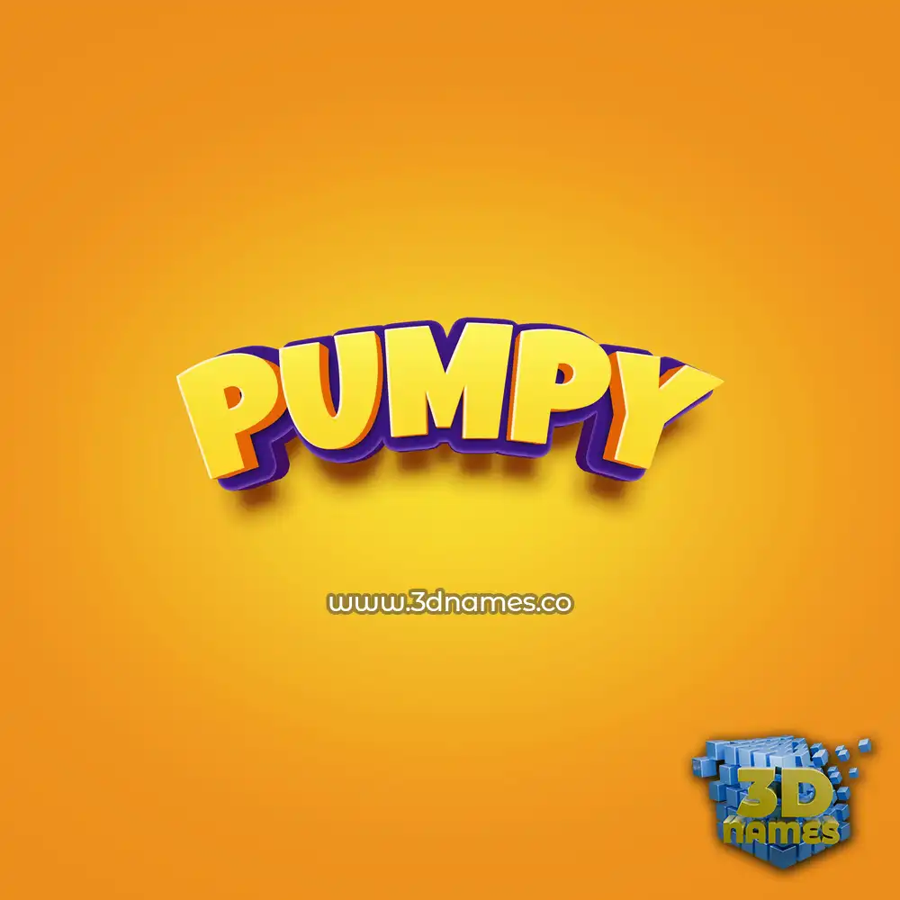 pumpy in Orange Toon style - 3D name wallpaper