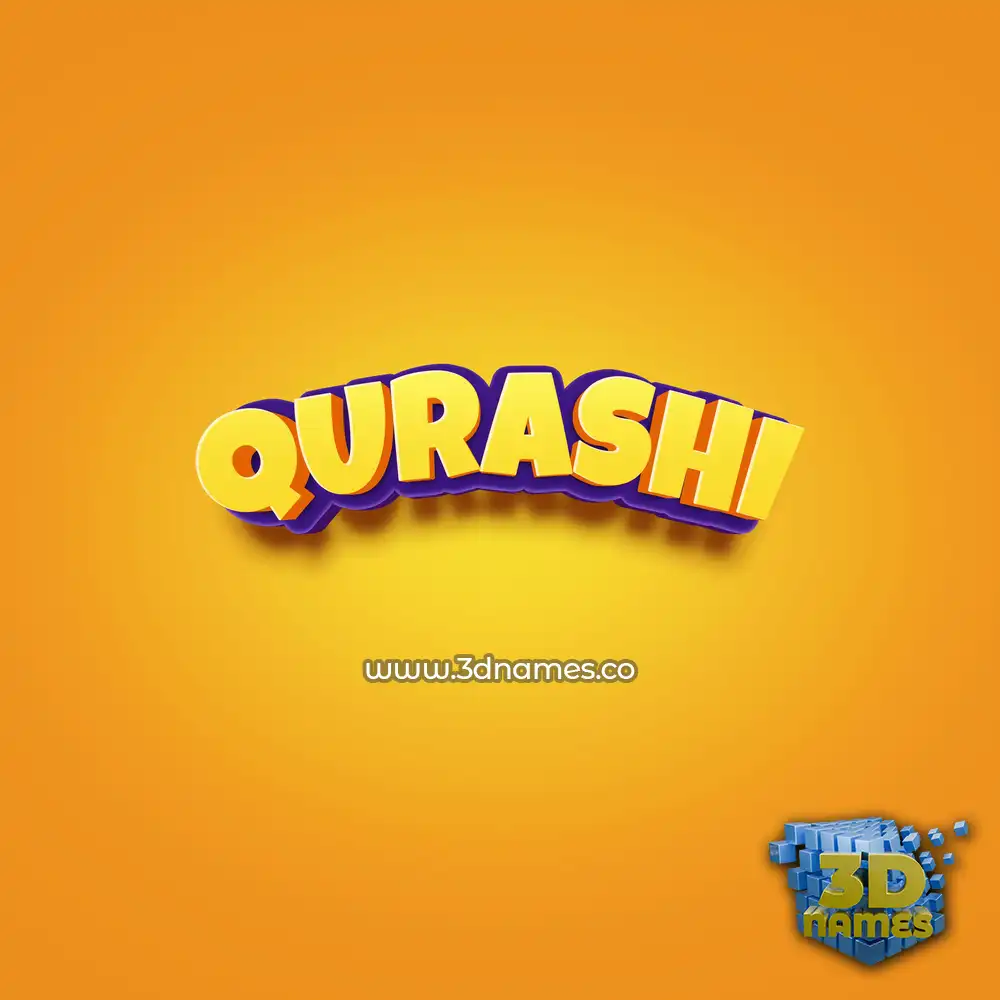 qurashi in Orange Toon style - 3D name wallpaper qurashi in Orange Toon style - 3D name wallpaper