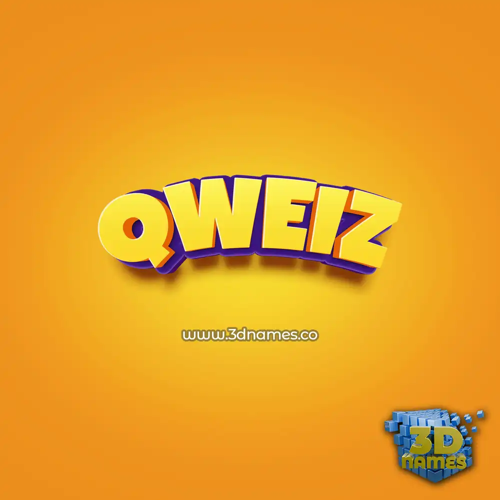 qweiz in Orange Toon style - 3D name wallpaper
