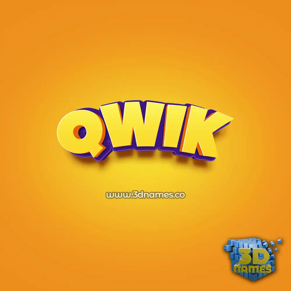 qwik in Orange Toon style - 3D name wallpaper qwik in Orange Toon style - 3D name wallpaper