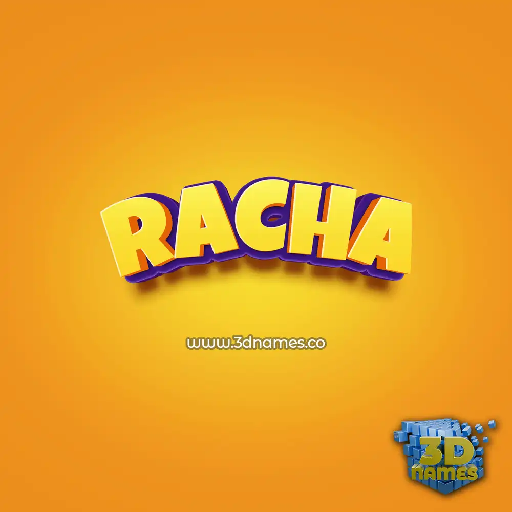 racha in Orange Toon style - 3D name wallpaper racha in Orange Toon style - 3D name wallpaper