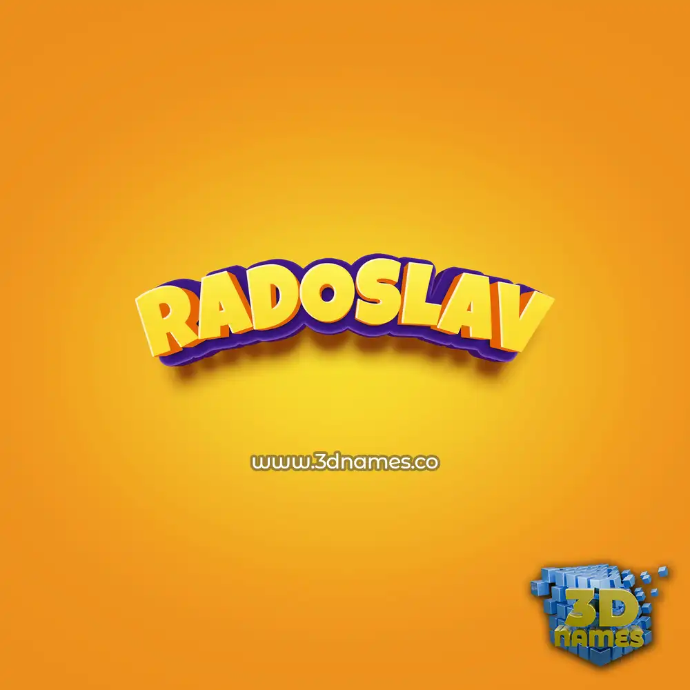 radoslav in Orange Toon style - 3D name wallpaper