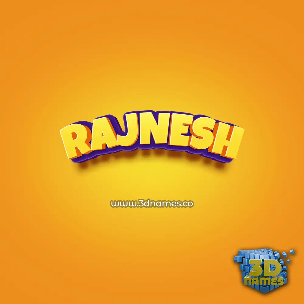 rajnesh in Orange Toon style - 3D name wallpaper