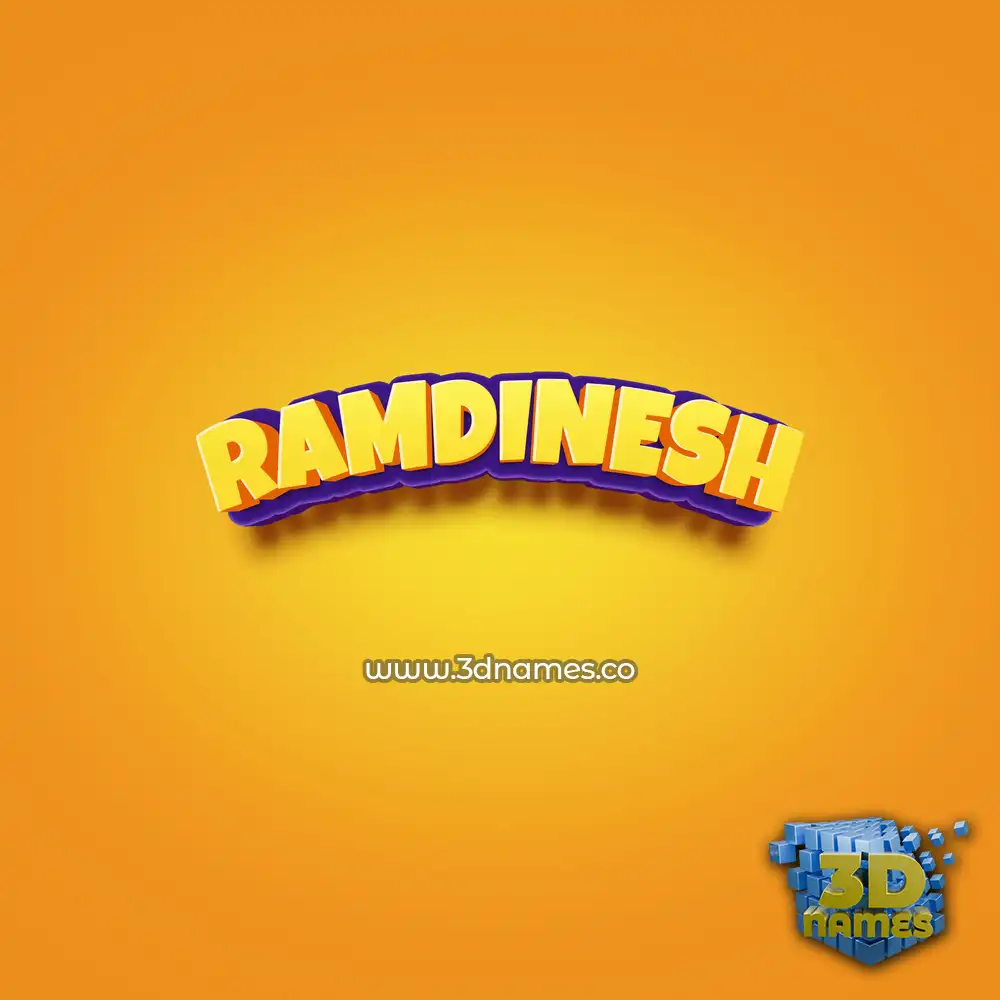 ramdinesh in Orange Toon style - 3D name wallpaper
