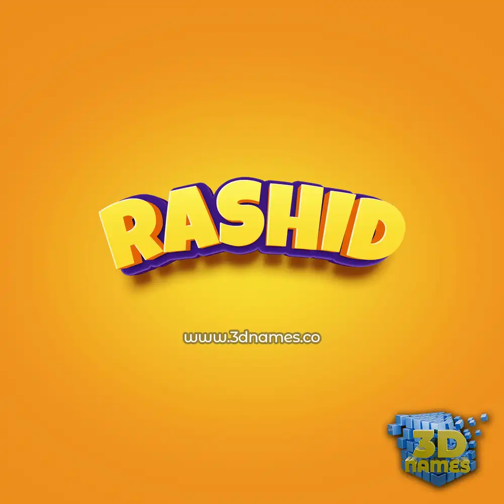 rashid in Orange Toon style - 3D name wallpaper rashid in Orange Toon style - 3D name wallpaper