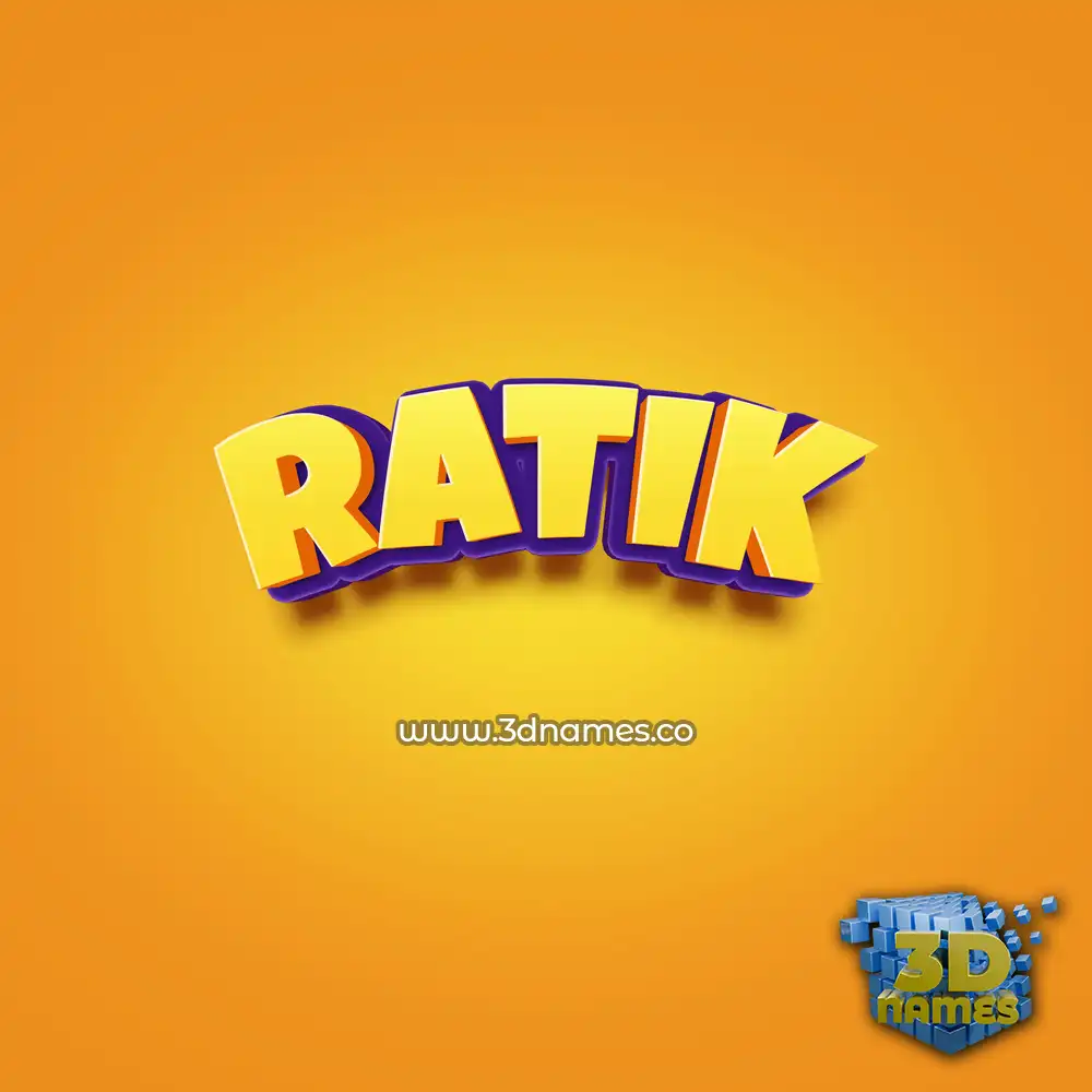 ratik in Orange Toon style - 3D name wallpaper ratik in Orange Toon style - 3D name wallpaper