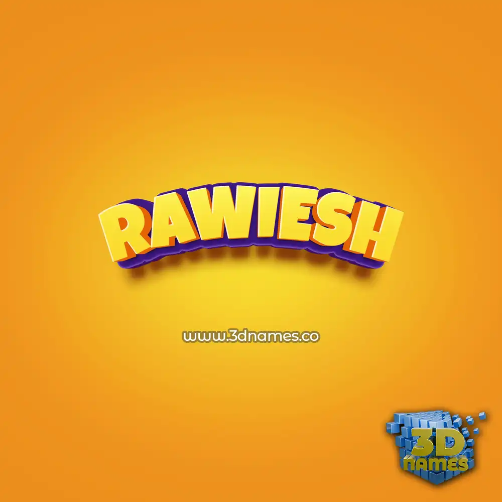rawiesh in Orange Toon style - 3D name wallpaper