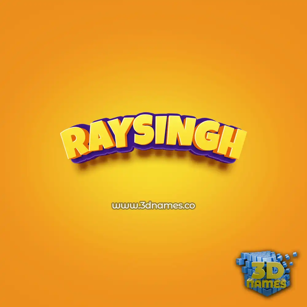 raysingh in Orange Toon style - 3D name wallpaper