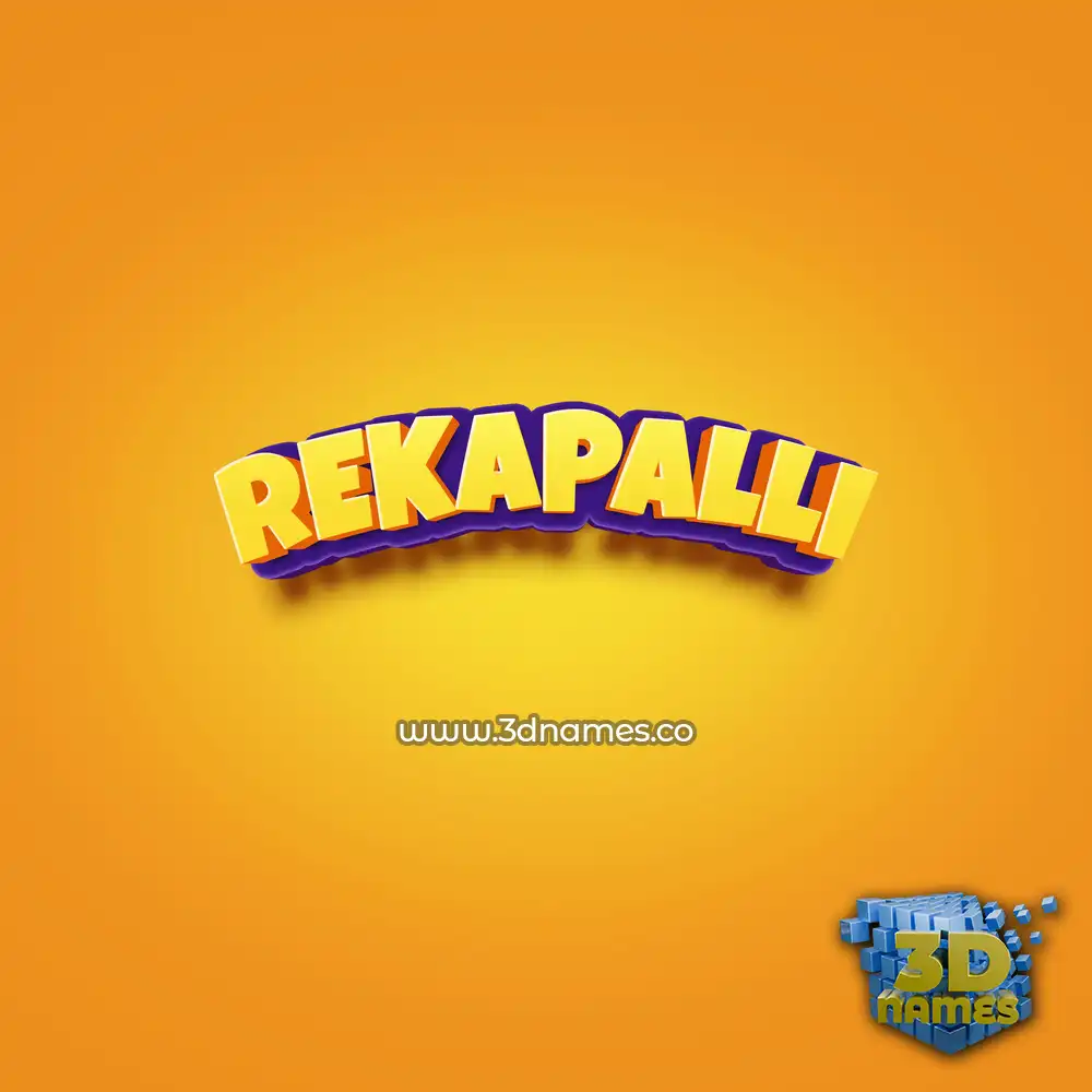 rekapalli in Orange Toon style - 3D name wallpaper