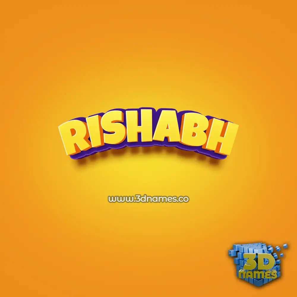 rishabh in Orange Toon style - 3D name wallpaper