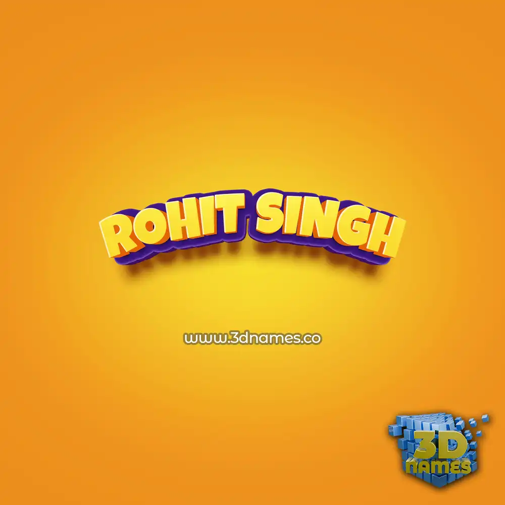rohit singh in Orange Toon style - 3D name wallpaper