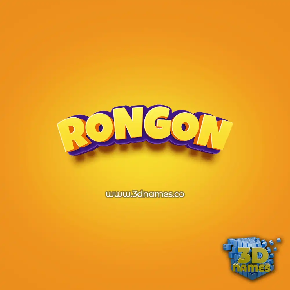 rongon in Orange Toon style - 3D name wallpaper