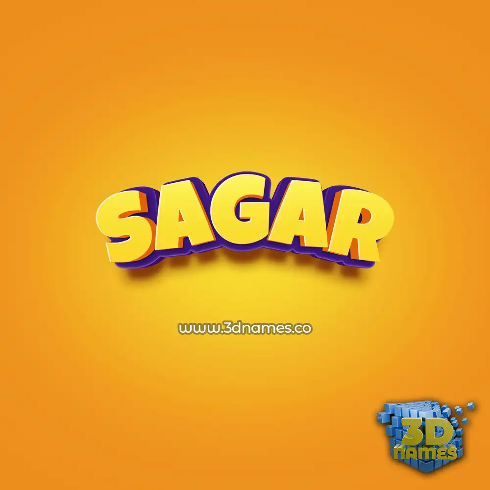 sagar in Orange Toon style - 3D name wallpaper