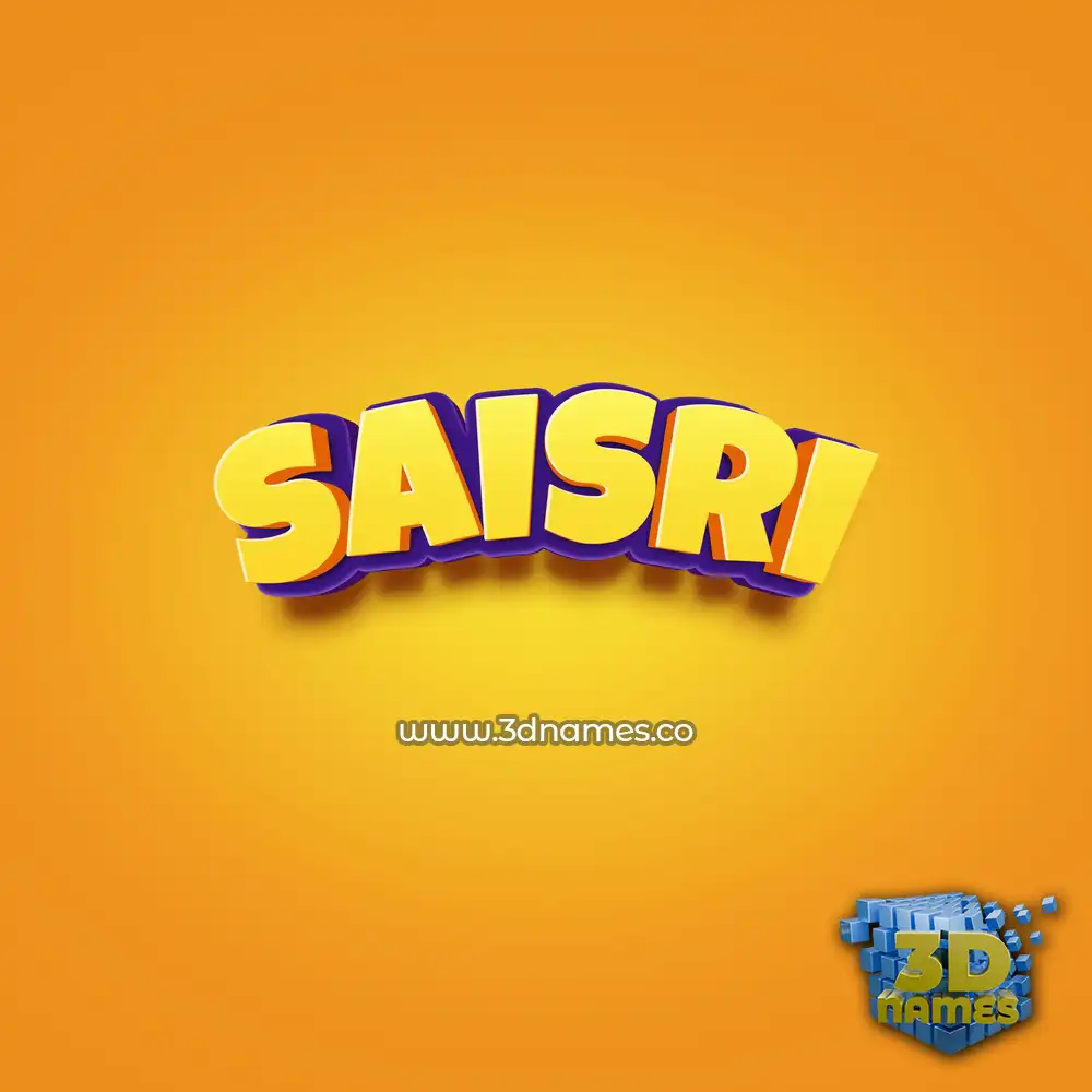 saisri in Orange Toon style - 3D name wallpaper