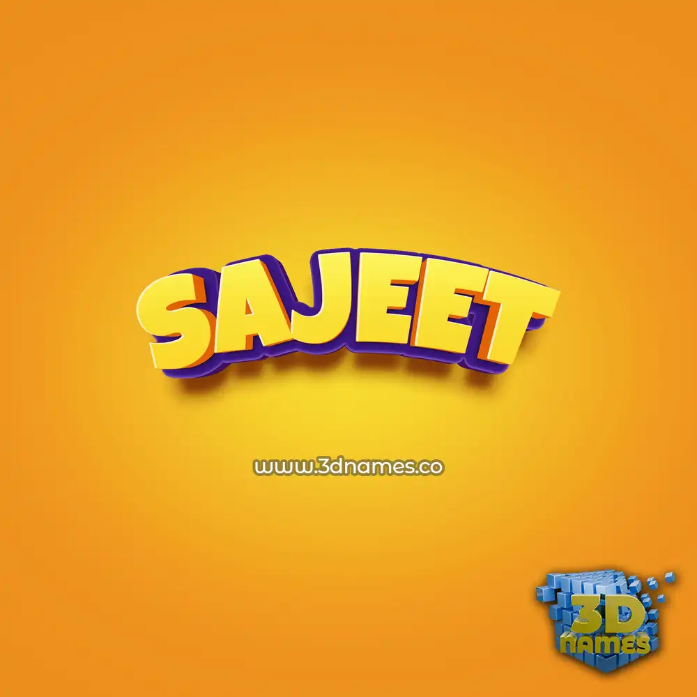 sajeet in Orange Toon style - 3D name wallpaper