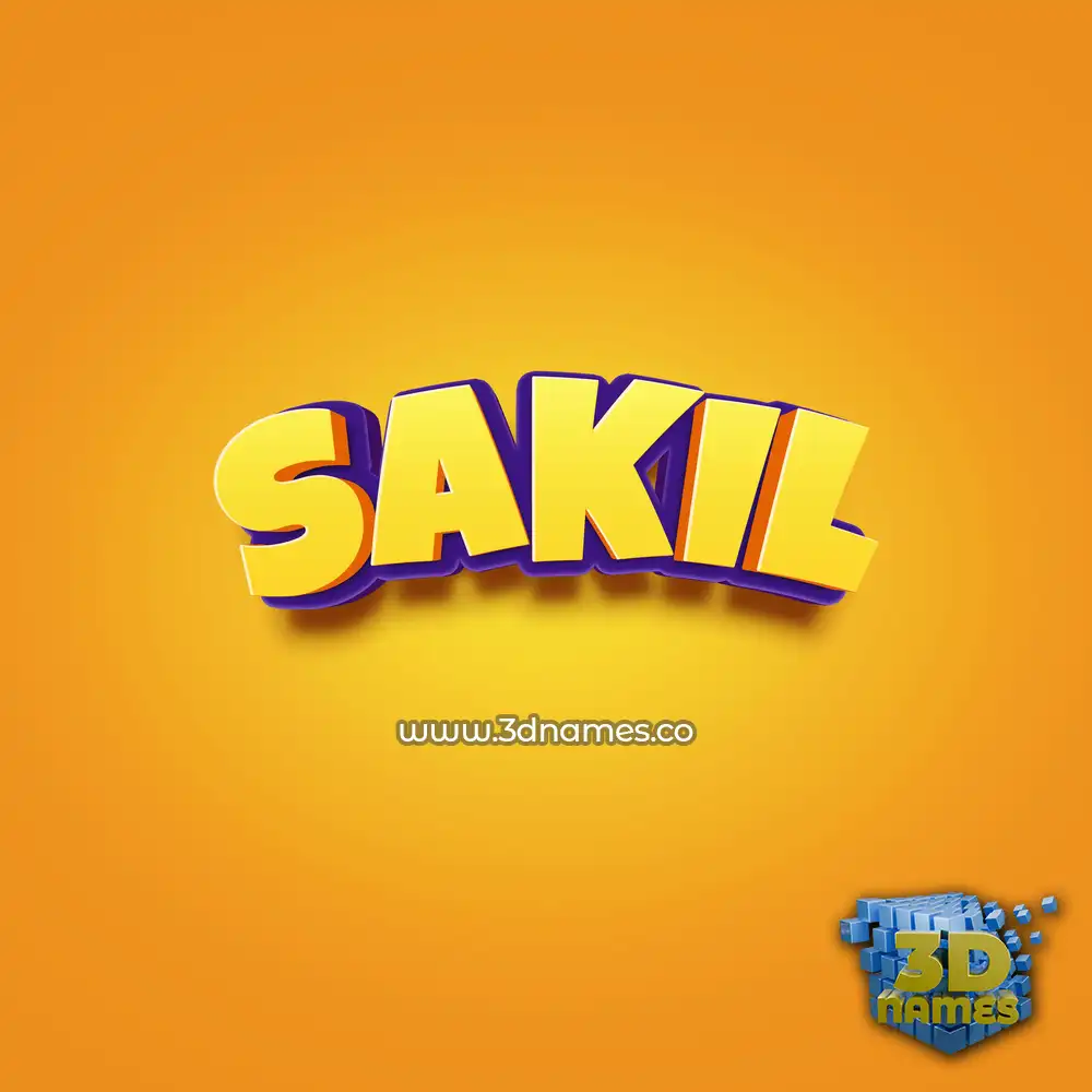sakil in Orange Toon style - 3D name wallpaper sakil in Orange Toon style - 3D name wallpaper
