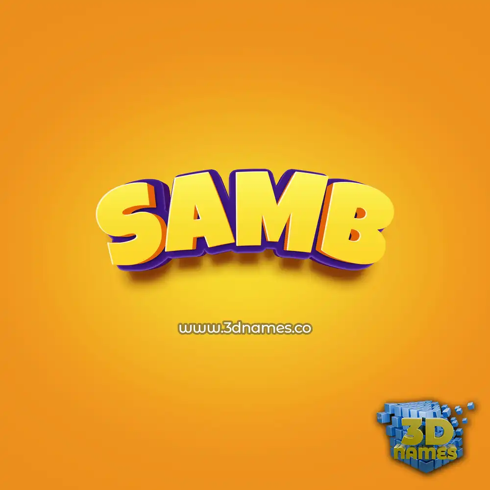 samb in Orange Toon style - 3D name wallpaper