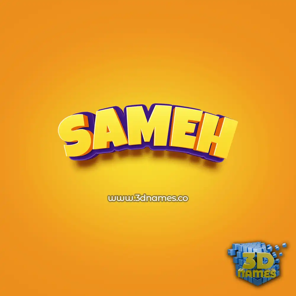 sameh in Orange Toon style - 3D name wallpaper sameh in Orange Toon style - 3D name wallpaper