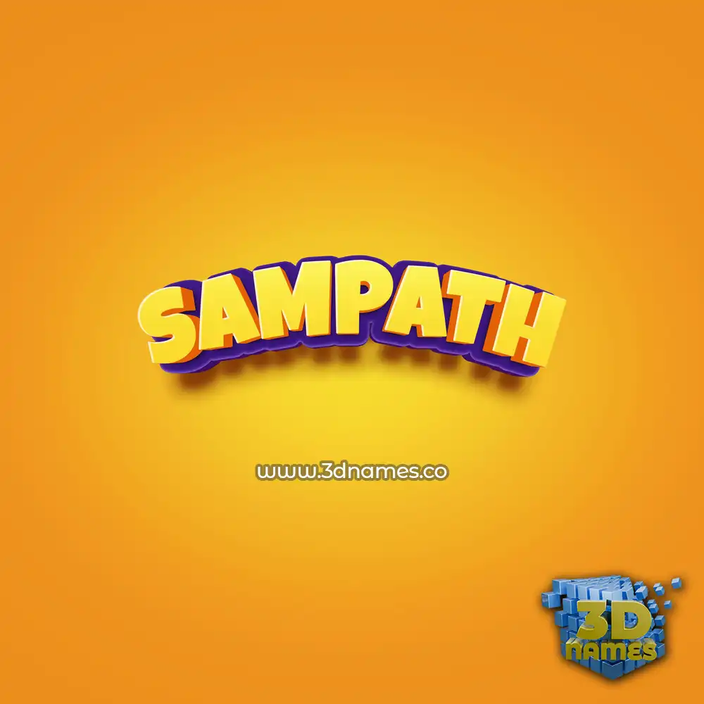 sampath in Orange Toon style - 3D name wallpaper