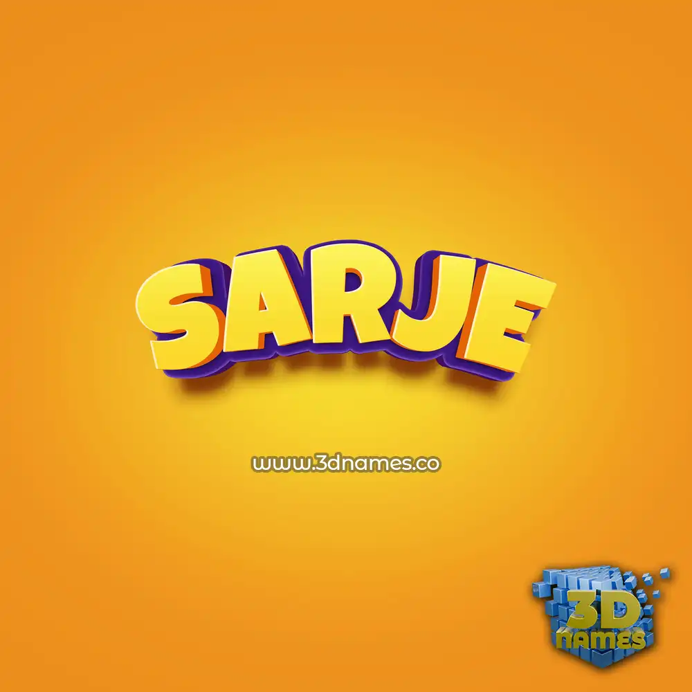 sarje in Orange Toon style - 3D name wallpaper sarje in Orange Toon style - 3D name wallpaper