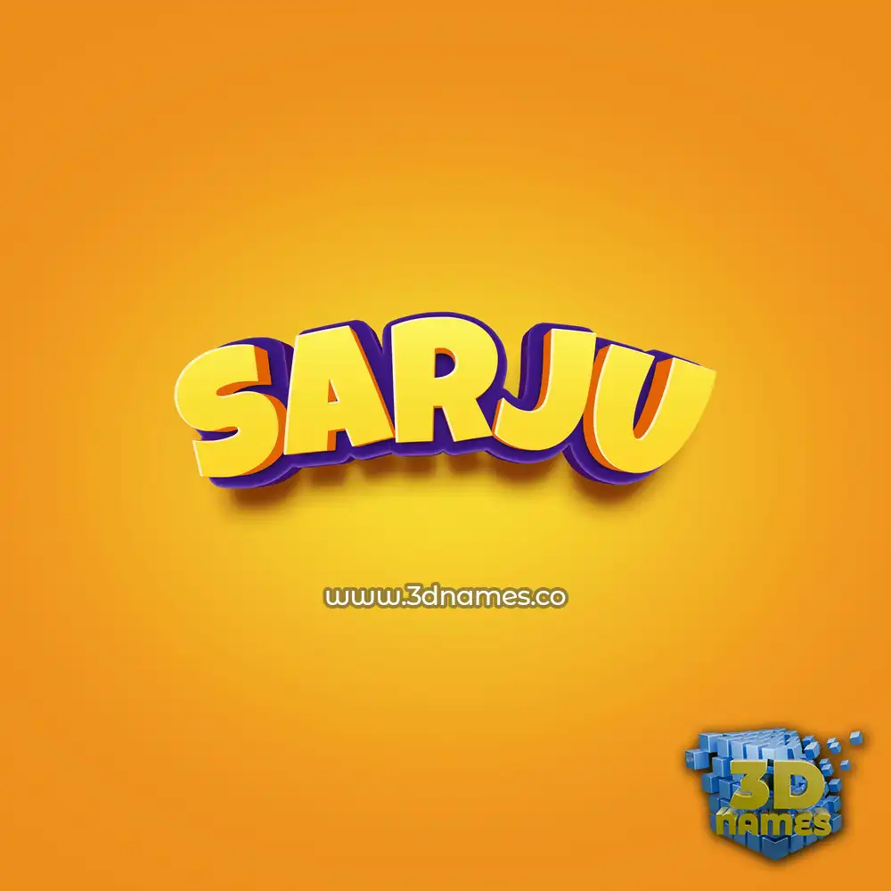 sarju in Orange Toon style - 3D name wallpaper sarju in Orange Toon style - 3D name wallpaper