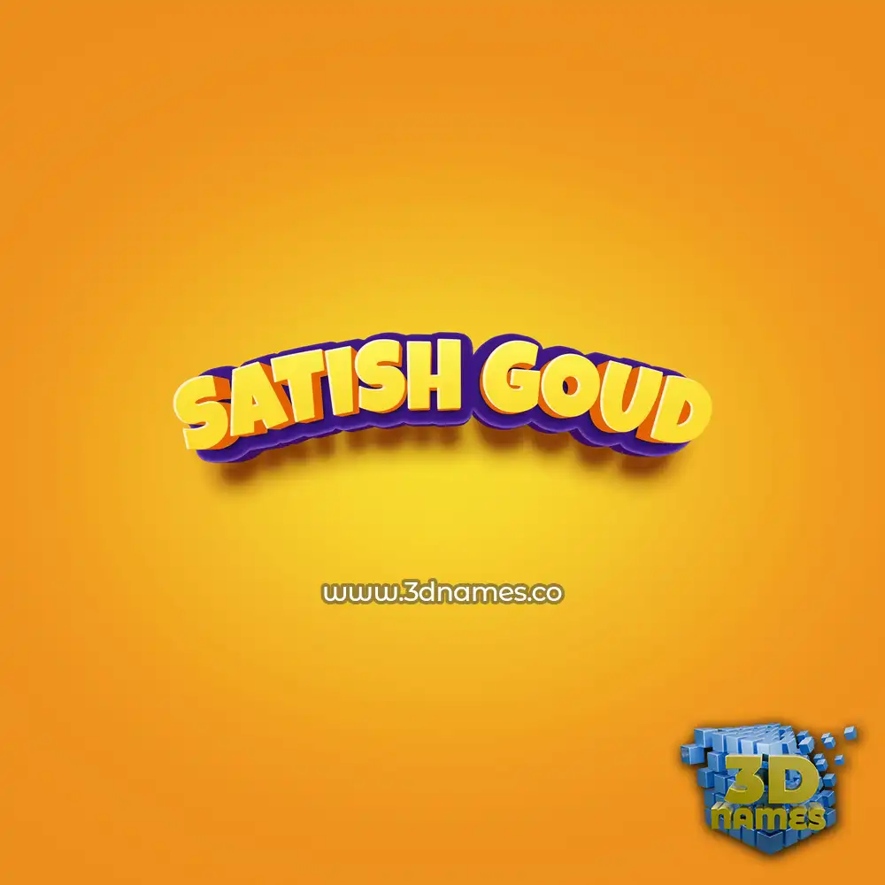 satish goud in Orange Toon style - 3D name wallpaper