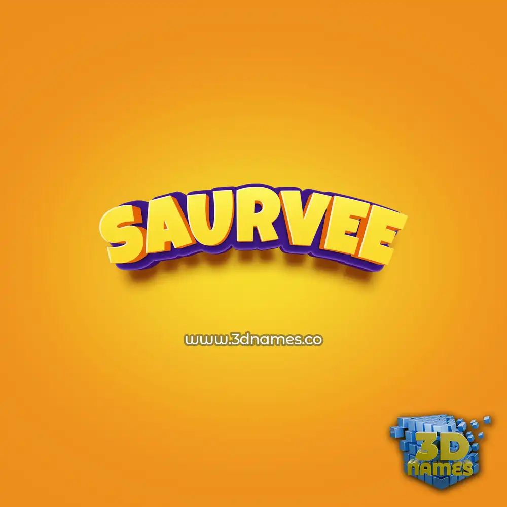 saurvee in Orange Toon style - 3D name wallpaper
