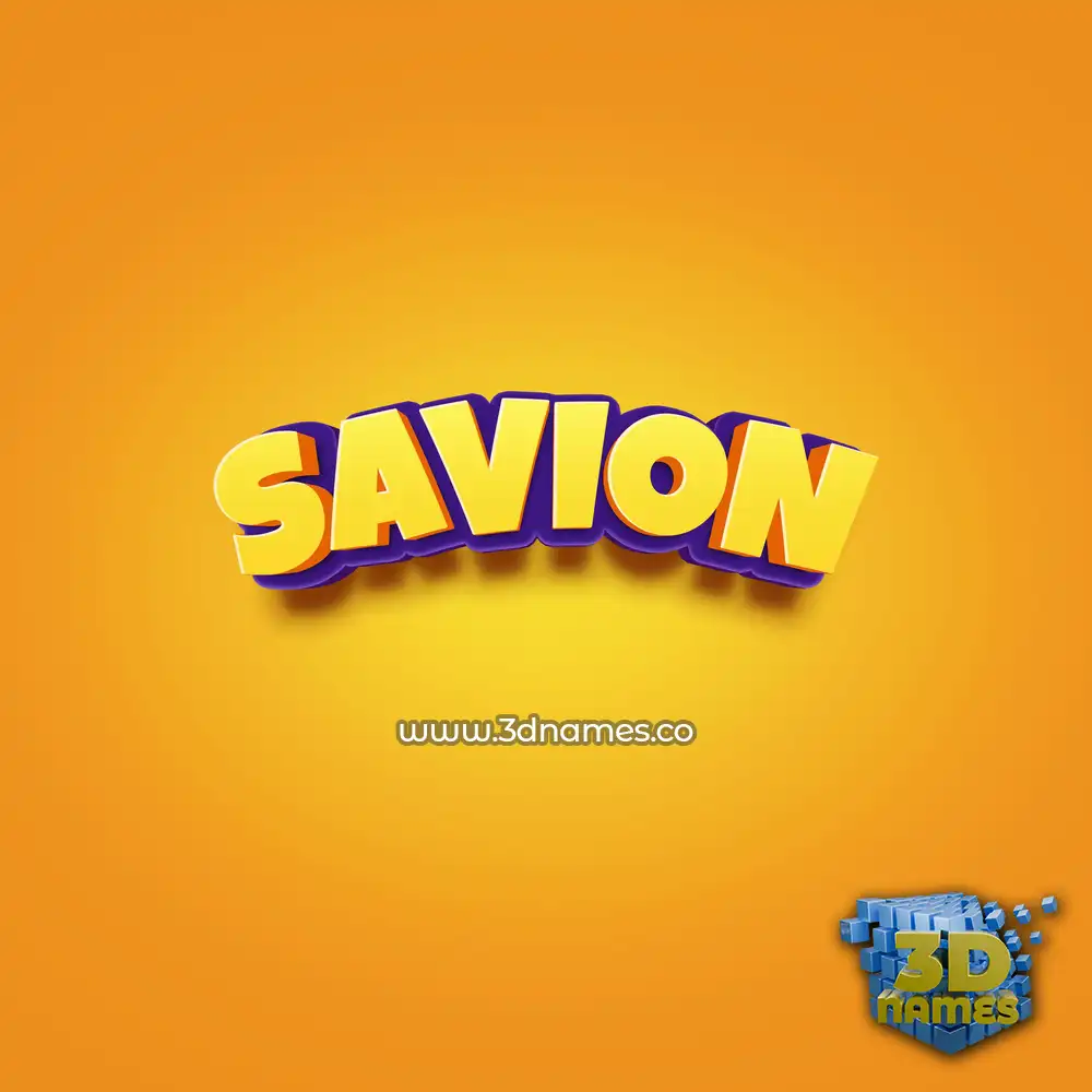savion in Orange Toon style - 3D name wallpaper