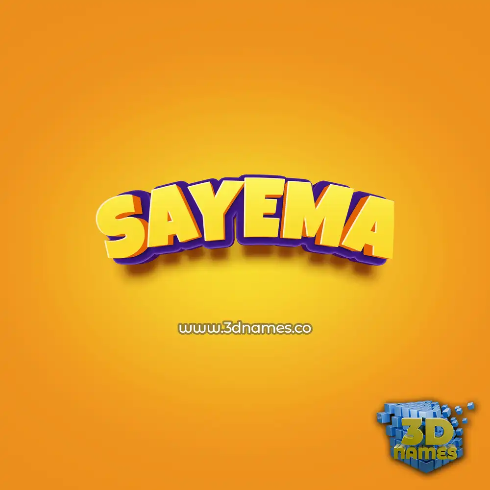 sayema in Orange Toon style - 3D name wallpaper