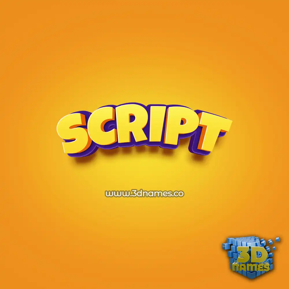 script in Orange Toon style - 3D name wallpaper