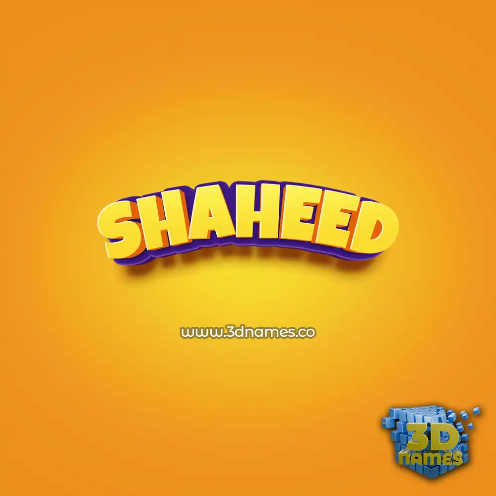 shaheed in Orange Toon style - 3D name wallpaper