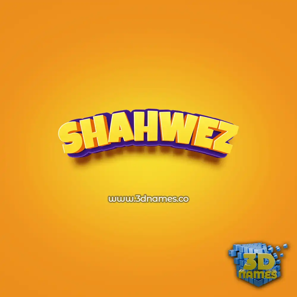 shahwez in Orange Toon style - 3D name wallpaper shahwez in Orange Toon style - 3D name wallpaper