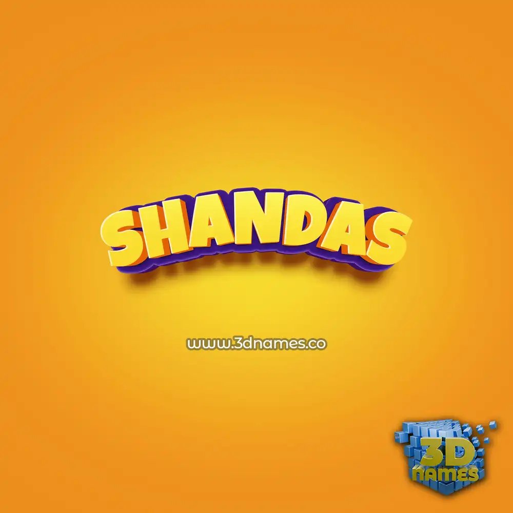 shandas in Orange Toon style - 3D name wallpaper