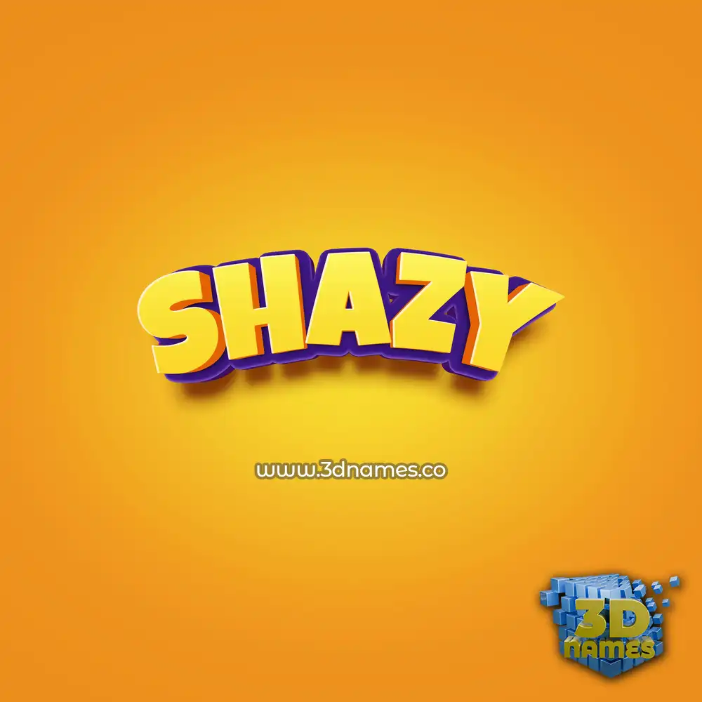 shazy in Orange Toon style - 3D name wallpaper