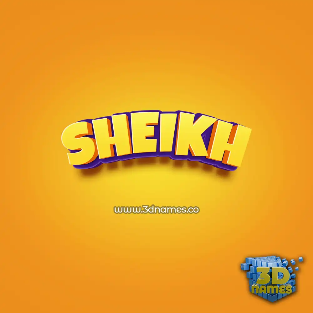 sheikh in Orange Toon style - 3D name wallpaper