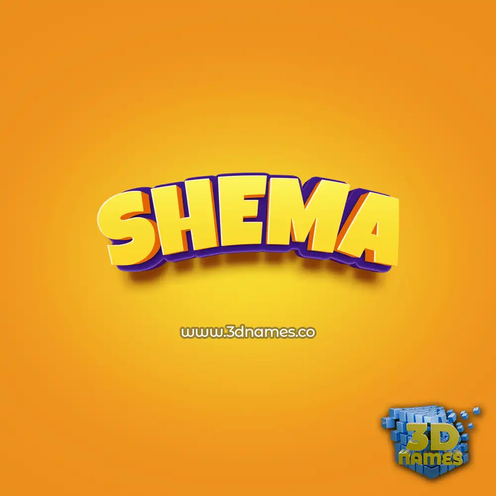 shema in Orange Toon style - 3D name wallpaper