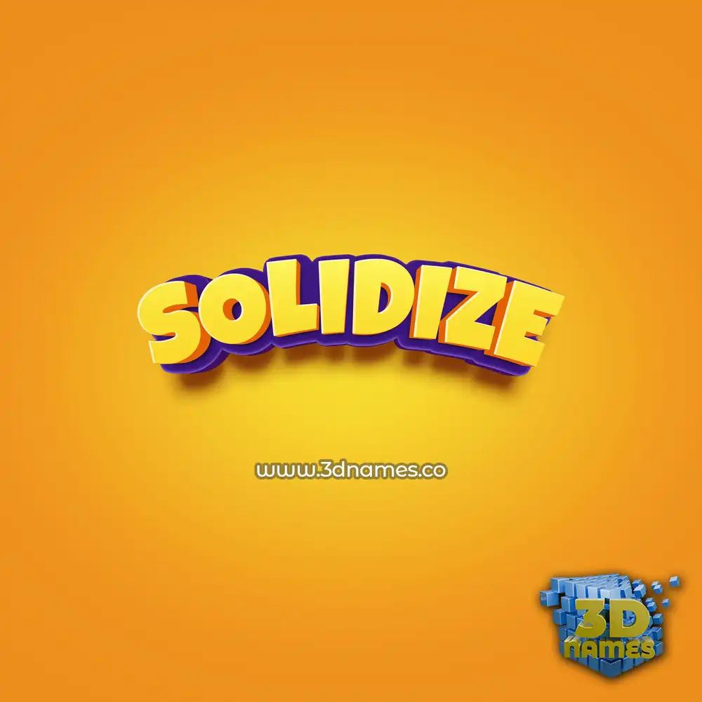 solidize in Orange Toon style - 3D name wallpaper