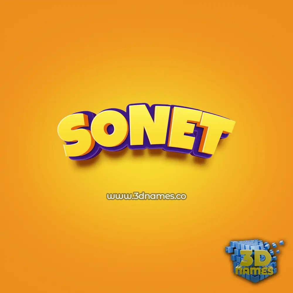 sonet in Orange Toon style - 3D name wallpaper sonet in Orange Toon style - 3D name wallpaper