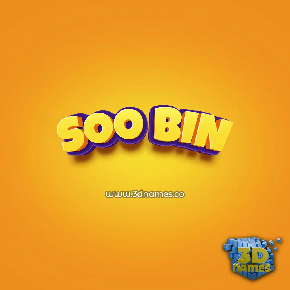 soo bin in Orange Toon style - 3D name wallpaper soo bin in Orange Toon style - 3D name wallpaper