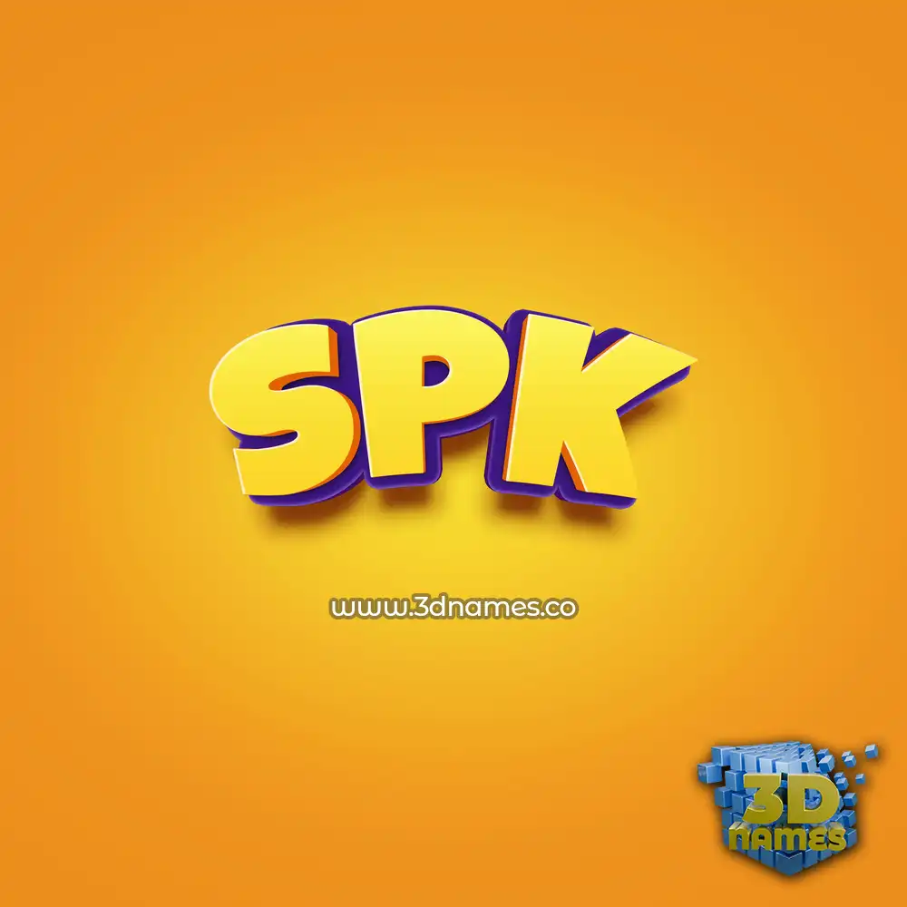 spk in Orange Toon style - 3D name wallpaper