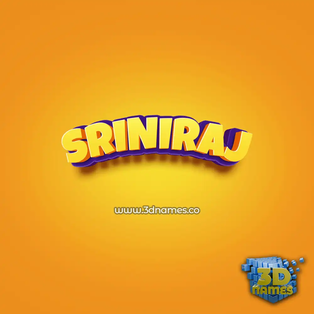 sriniraj in Orange Toon style - 3D name wallpaper
