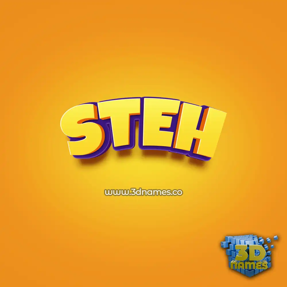 steh in Orange Toon style - 3D name wallpaper
