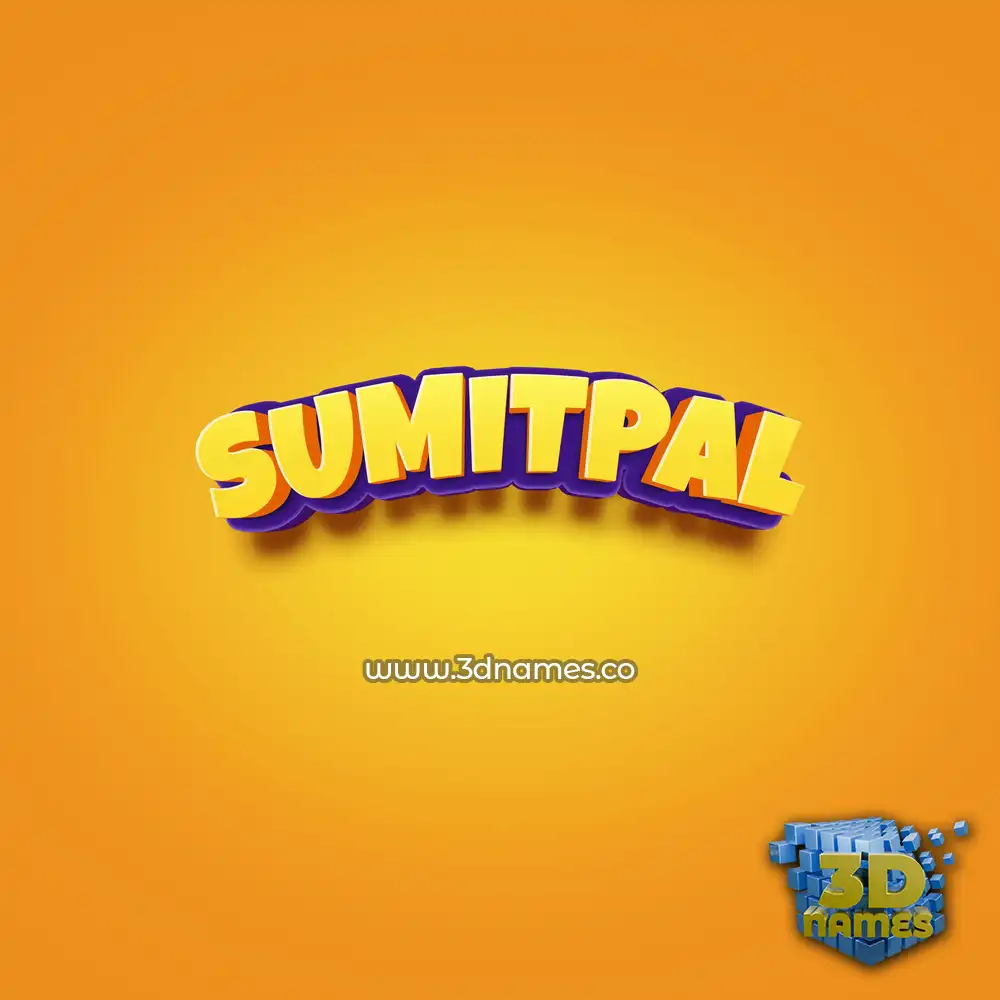 sumitpal in Orange Toon style - 3D name wallpaper