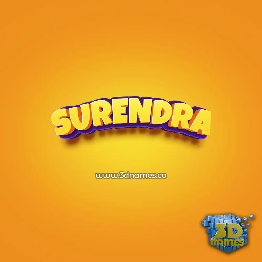 surendra in Orange Toon style - 3D name wallpaper